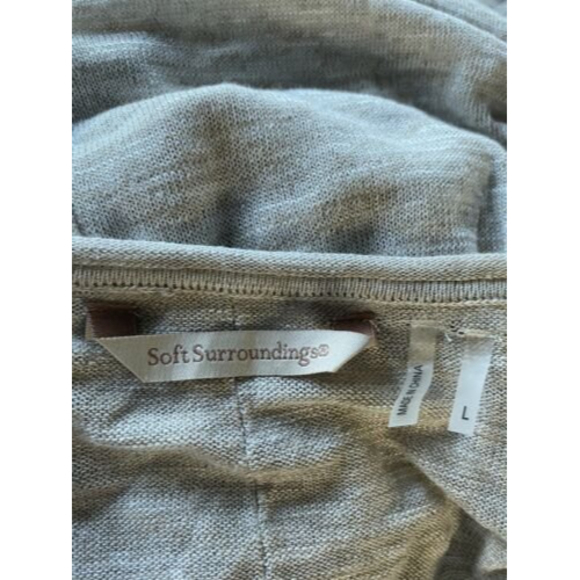 Soft Surroundings Linen Blend Tunic Sweater Asymmetric Beige Wheat Size large - Picture 8 of 9